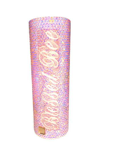 Pink Personalized Rhinestone Tumbler