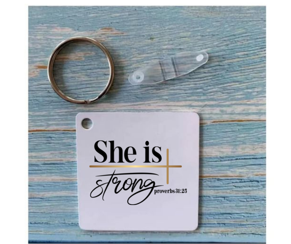 She is Strong Keyring